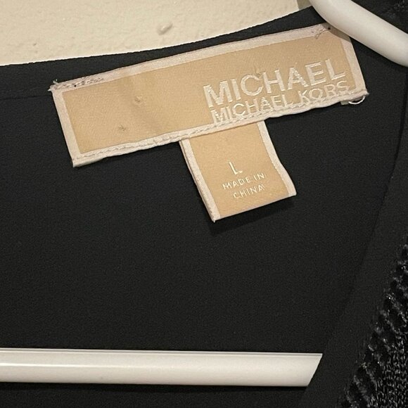 Michael Michael Kors Black Sleeveless Flapper Fringe Mini Dress Size L - Picture 5 of 7